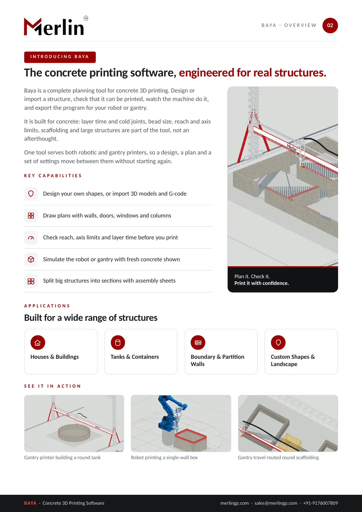 BAYA — Concrete 3D Printing Software brochure, page 2 of 5
