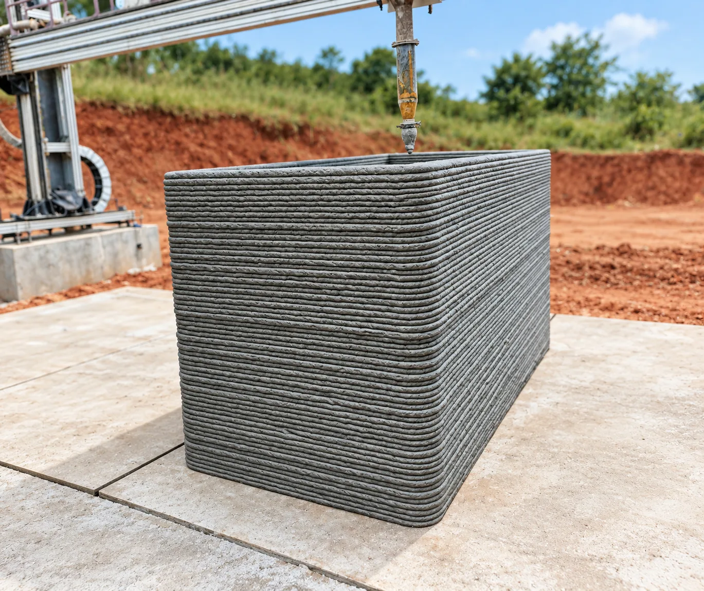3D-printed concrete element