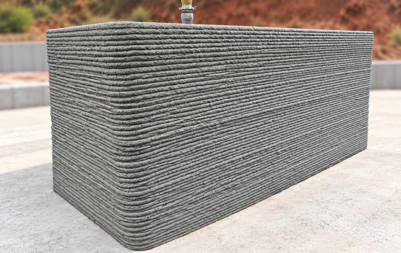 3D-printed concrete element