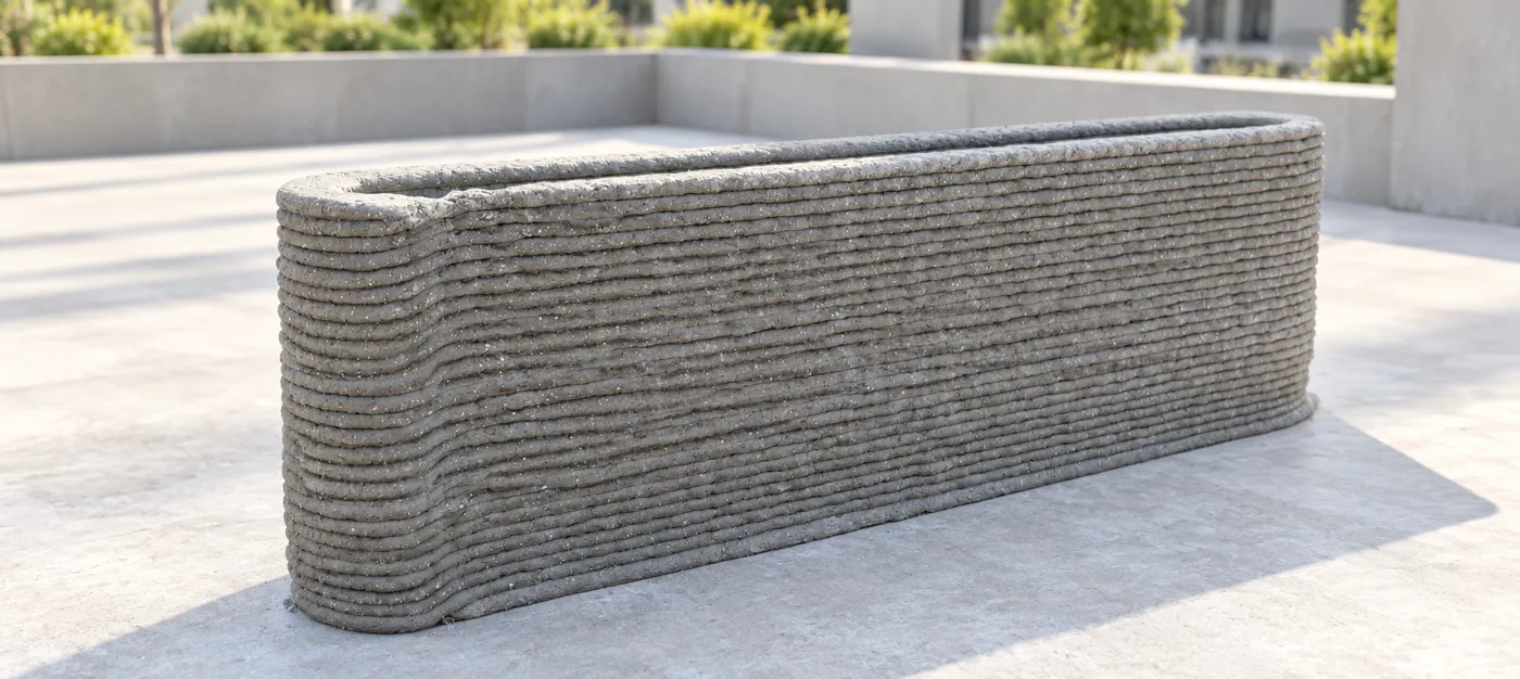 3D-printed concrete element